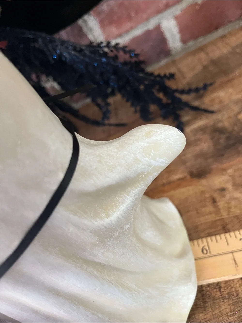 Martha Stewart Pearlescent Cream Ghost Figurines with Black Butterfly Accents